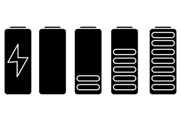 Charging indicator set, great design for any purposes. Phone icon symbol set. Vector illustration. Stock image.