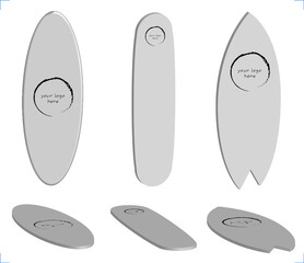 surfboard blanks: extruded surfboards in three configurations, freestyle, longboard, and split tail.  