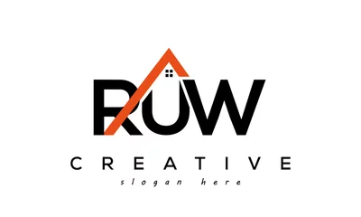 Fotobehang initial RUW letters real estate construction logo vector  © Murad Gazi