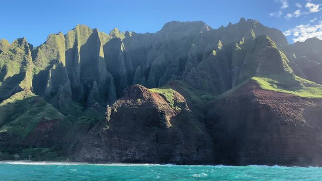 Beautiful Na Pali coast world famous national park landscape scenic Kauai island