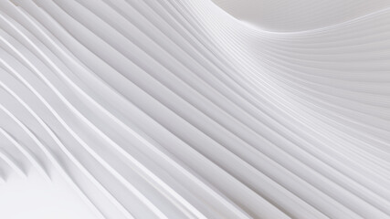 Obraz premium Abstract Curved Shapes. White Circular Background.