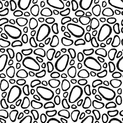 Abstract seamless pattern Black and white pattern of spots brush strokes Texture Background Texture brushes Hand drawn minimalist pattern Monochrome background