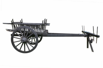 Fototapeta premium Conservative black cart on white background