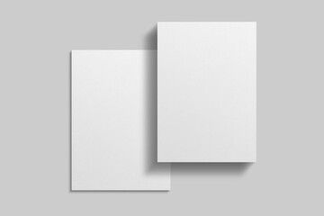 Realistic blank flyer brochure for mockup. Paper or poster illustration. 3D Render.