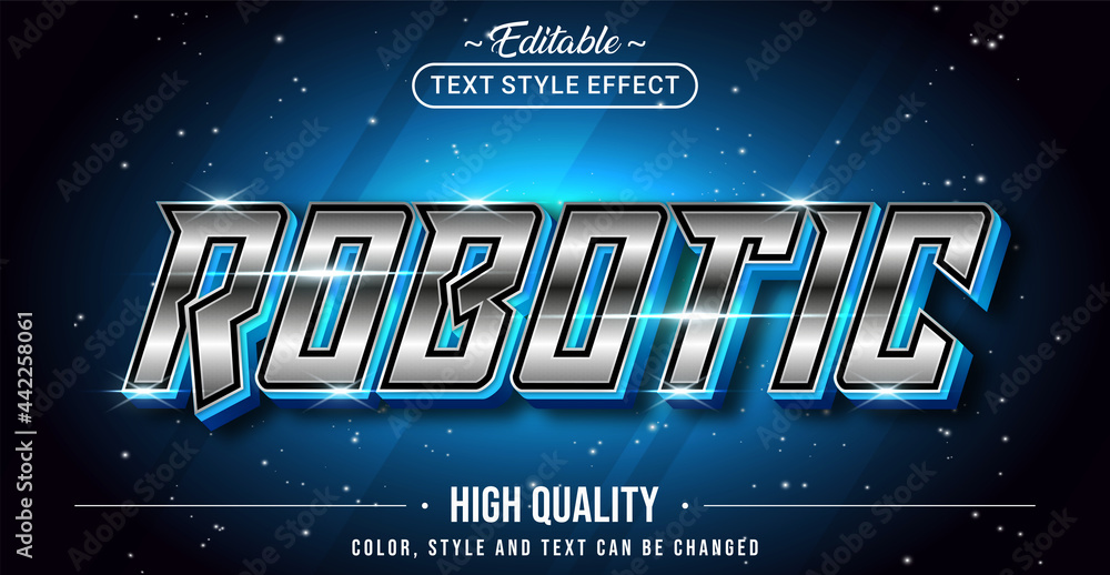 Aufkleber Editable text style effect - Robotic text style theme.
