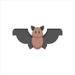 bat icon, flat icon vector illustration isolated on white background. for the theme of animals, mammals, nocturnal and others