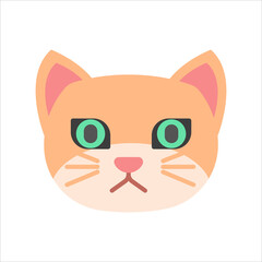 cat head icon , flat icon vector illustration isolated on white background. for the theme of animals, pets and others