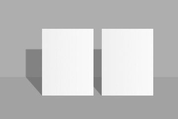 Realistic blank flyer brochure for mockup. Paper or poster illustration. 3D Render.