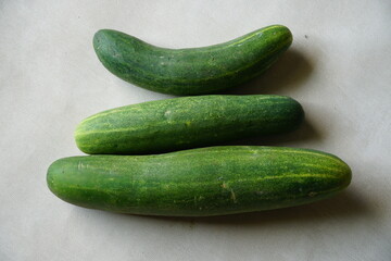 Top view of cucumber isolated on white background