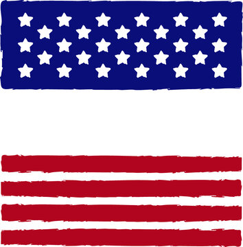 American Flag Painted Icon Clipart