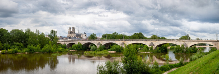 Panorama. Pont Royal. Orléans. France.