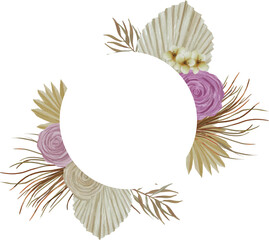 Obraz premium beautiful watercolor flower wedding frame 