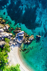 Koh Tao Thailand Ko Tao Thai beach sea ocean drone aerial uav altitude high view perspective no...