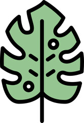 Obraz premium monstera leaf color outline icon