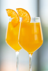 Glasses of cold orange juice