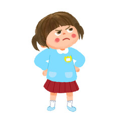 怒る日本の園児の女の子