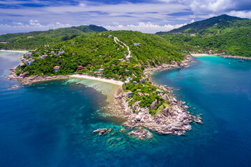 Coastline along South Thailand, Drone Aerial UAV