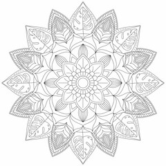 Circular Pattern Mandala Zentangle Henna Mehndi Tattoo, Decoration Circle Vector Clipart Floral Flower Decorative Ethnic Oriental Style Coloring Book Page Illustration Ornamental Ornament