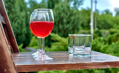 Wine glasses. Buffet in the open air. Event. Event.