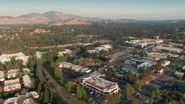 Aerial: Walnut Creek and Mt Diablo, California, USA