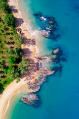 Koh Tao Thailand Ko Tao Thai beach sea ocean drone aerial uav altitude high view perspective no people copy space and sea marine water landscape 