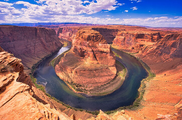 World-class screaming spectacle of Horseshoe Bend, , the yellow canyon. Horseshoe Bend is a shaped...
