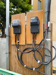 工事現場の仮設電気メーター