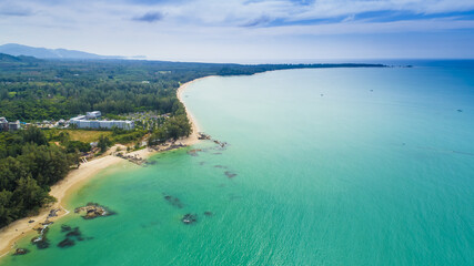 Aerial View of Pak Weep Beach and Coconut Beach of Khao Lak, Thailand