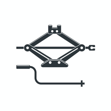 mechanical car jack illustration, vector art.