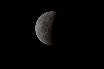 Super Flower Blood Moon partial lunar eclipse begins