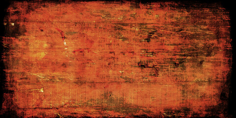 Orange Red decorative plaster texture with vignette. Abstract grunge background with copy space. Trendy texture for background
