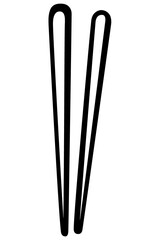 Chinese chopsticks hand drawn vector isolated on white background.