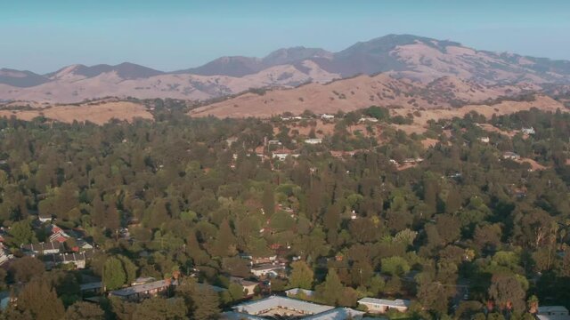 Aerial: Walnut Creek and Mt Diablo, California, USA