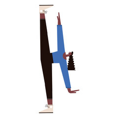 afro woman practicing gymnastic