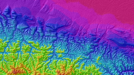 Fototapeta na wymiar Colorful Digital Elevation Model