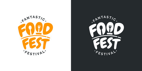 Food festival logo vector template. Design for banner, greeting cards or print.