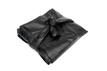Close up garbage bag isolated on white background.