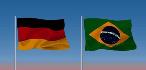 ブラジルとドイツの国旗