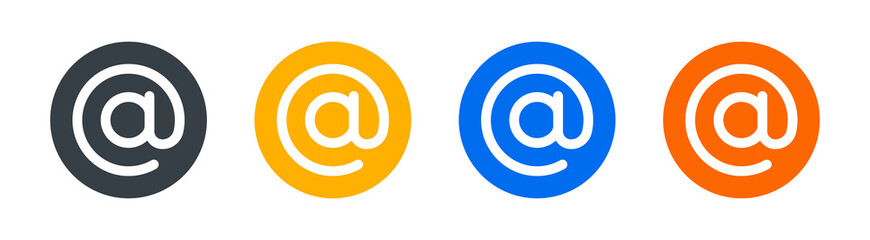 @ button sign. Containing at, address sign, arobase, arroba and email address icon vector illustration.