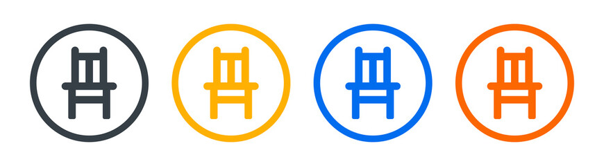 Wooden chair in old style icon vector.