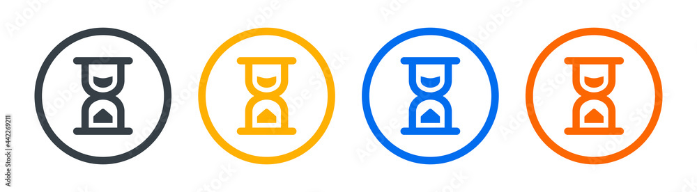 Poster hourglass icon set. timer symbol vector illustration.
