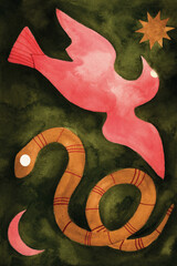 Birds and serpents