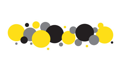 Black yellow gray abstract dots background. Vector illustration.
