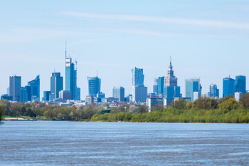 Fototapeta na wymiar Warszawa - panorama miasta Warsaw skyline