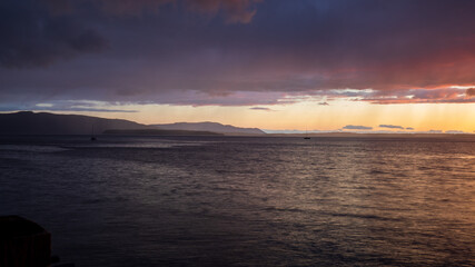 Sunset at Bellingham Bay, Washington. Cornwall Beach Park.