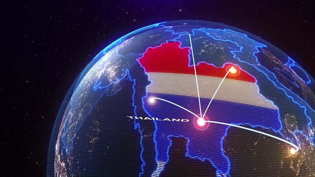 a world map of Thailand, 3d rendering,	
