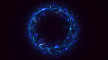 3D rendering abstract blue fractal light background