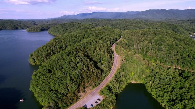 South Holston Lake Shoreline in East Tennessee not for from Bristol, Kingsport and Johnson City.  Tennessee Valley Authority Lake and Dam near Watauga Lake