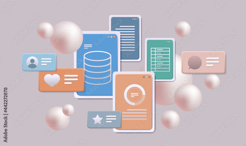 Aufkleber financial data analyzing mobile app online data statistics remote business control horizontal