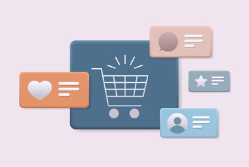 trolley cart icon online shopping concept © mast3r